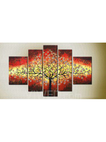 Hand-painted Tree Oil Painting with Stretched Frame-Set of 6