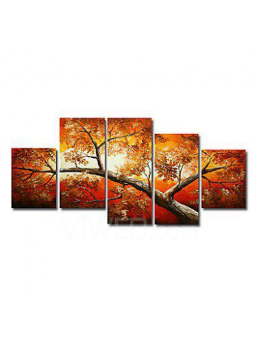 Hand-painted Landscape Oil Painting with Stretched Frame-Set of 5