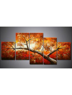 Hand-painted Landscape Oil Painting with Stretched Frame-Set of 5