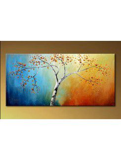 Hand-painted Tree Oil Painting with Stretched Frame-20" x 40"