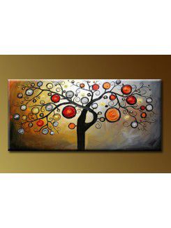 Handgeschilderde boom olieverf met gestrekte frame-20 " x 40 "