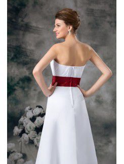 Chiffon Scoop Floor Length A-line Sash Wedding Dress