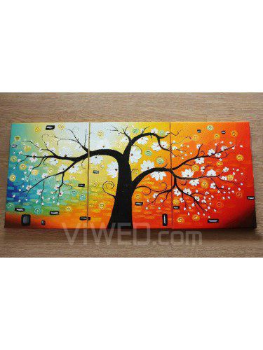 Hand-painted Tree Oil Painting with Stretched Frame-Set of 3