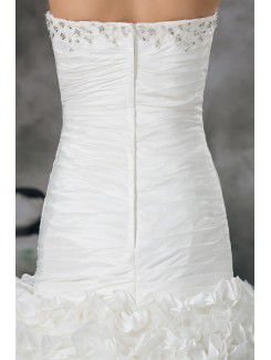 Taffeta Sweetheart Sweep Train A-line Embroidered Wedding Dress