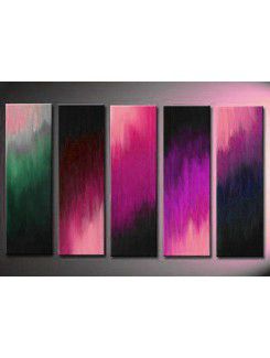 Hand-painted Abstract Oil Painting with Stretched Frame-Set of 5