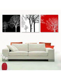 Hand-painted Abstract Oil Painting with Stretched Frame-Set of 3