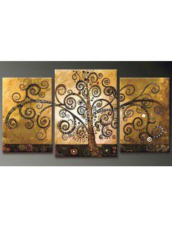 Hand-painted Abstract Oil Painting with Stretched Frame-Set of 3