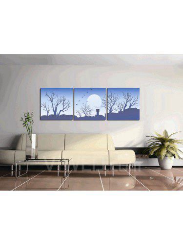 Printed Landscape Canvas Art with Stretched Frame-set of 3