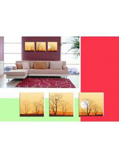 Landscape geprint op canvas doek met gestrekte frame-set van 3