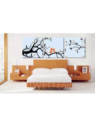 Printed Birds Canvas Art with Stretched Frame-set of 3