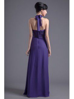 Chiffon Halter Corset Floor Length Evening Dress