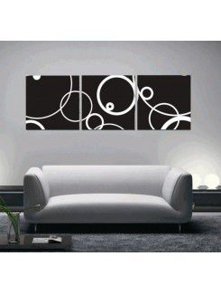 Gedrukte abstract canvas kunst met gestrekte frame-set van 3