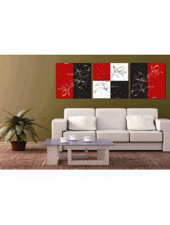 Gedrukte abstract canvas kunst met gestrekte frame-set van 3