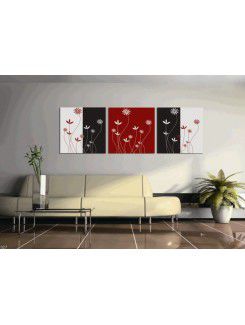 Gedrukte abstract canvas kunst met gestrekte frame-set van 3