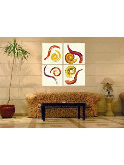 Gedrukte abstract canvas kunst met gestrekte frame-set van 3