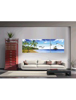 Printed Landscape Canvas Art with Stretched Frame-set of 3