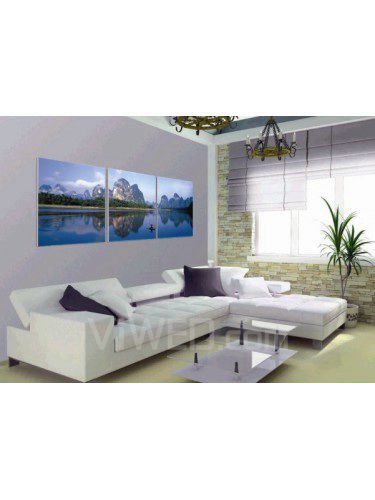 Printed Landscape Canvas Art with Stretched Frame-set of 3