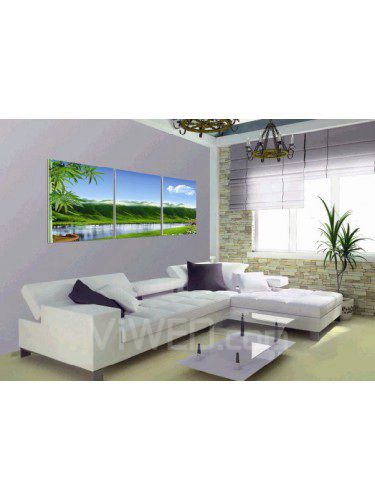 Printed Landscape Canvas Art with Stretched Frame-set of 3