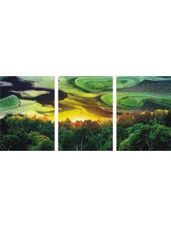 Gedruckt landschaft kunst auf leinwand mit gestreckten rahmen-3-er set