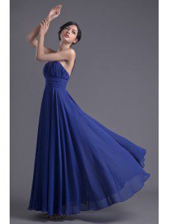 Chiffon Jewel A-line Floor Length Sash Evening Dress