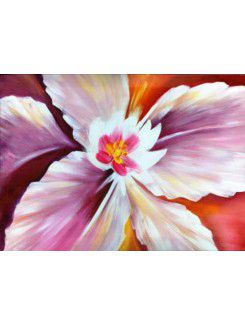 Flower Printed Canvas Art with Stretched Frame