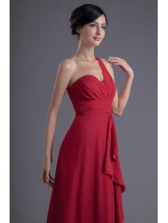 Chiffon Asymmetrical Column Floor Length Evening Dress