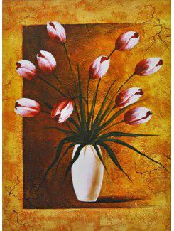 Printed Flower Canvas Art with Stretched Frame