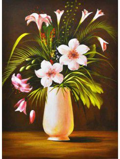 Flower Printed Canvas Art with Stretched Frame