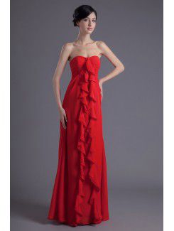 Chiffon Scoop Column Floor Length Evening Dress