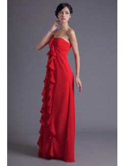 Chiffon Scoop Column Floor Length Evening Dress