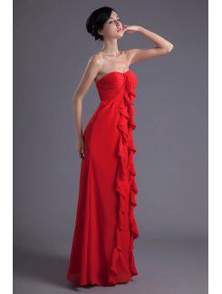 Chiffon Scoop Column Floor Length Evening Dress