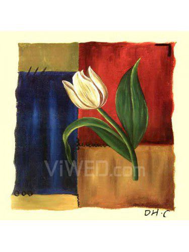 Flower Printed Canvas Art with Stretched Frame