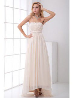 Chiffon strapless a-lijn enkellange pailletten avondjurk