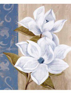 Blomma tryckt canvas konst med sträckt ram