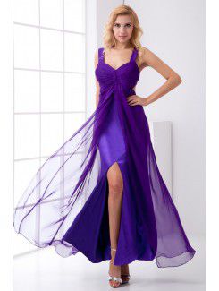 Chiffon Sweetheart Empire line Floor Length Evening Dress