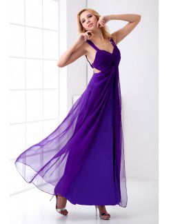 Chiffon Sweetheart Empire line Floor Length Evening Dress