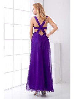 Chiffon Sweetheart Empire line Floor Length Evening Dress