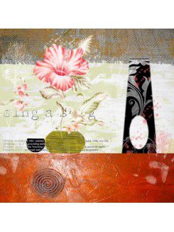 Printed Flower Canvas Art with Stretched Frame