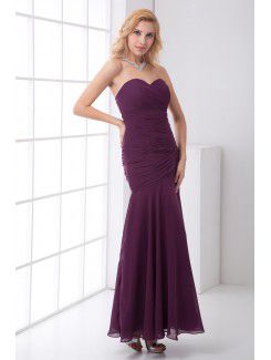 Chiffon Sweetheart A-line Floor Length Evening Dress