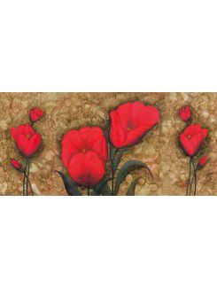 Flower Printed Canvas Art with Stretched Frame