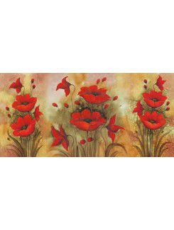 Arte tela stampata fiore con telaio allungato