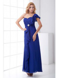 Chiffon Sweetheart Column Ankle-Length Sequins Evening Dress