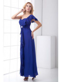 Chiffon Sweetheart Column Ankle-Length Sequins Evening Dress