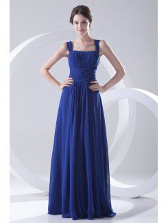 Chiffon strapless espartilho do assoalho-comprimento vestido de noite