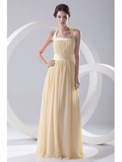 Chiffon coluna strapless do assoalho-comprimento vestido de noite de guilhotina