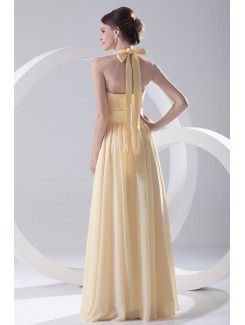 Chiffon Strapless Column Floor-Length Sash Evening Dress