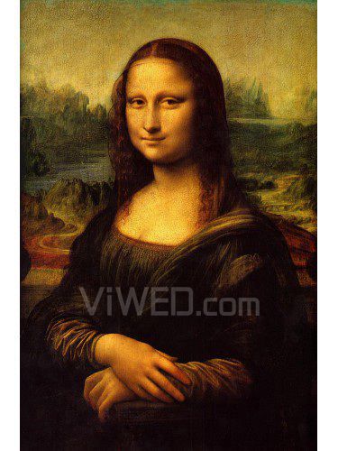 Printed Mona Lisa Canvas Art with Stretched Frame