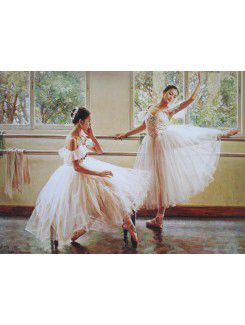 Impresso da arte da lona menina ballet com quadro esticado