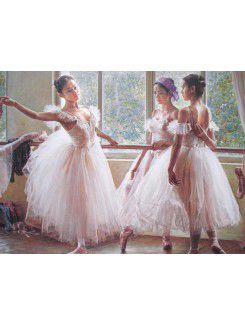 Impresso da arte da lona menina ballet com quadro esticado