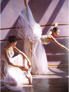 Ballet girl tryckt canvas konst med sträckt ram